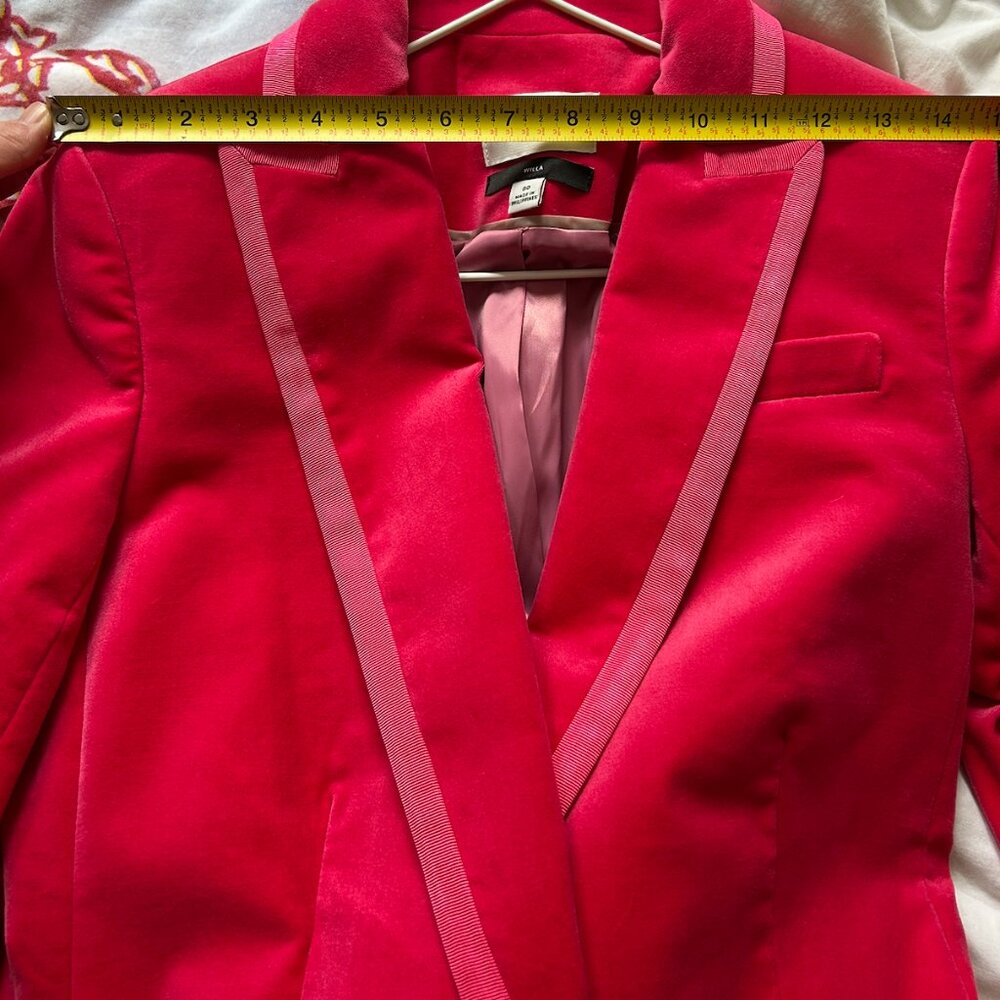 J. Crew Collection Willa blazer in tipped stretch velvet Dragonfruit size 00 - Picture 7 of 9
